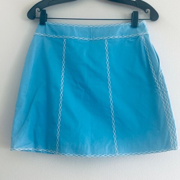 Antik Batik Tady Blue Multicolor Sky Floral Embroidered Lined Cotton Skirt NWT - Picture 16 of 16